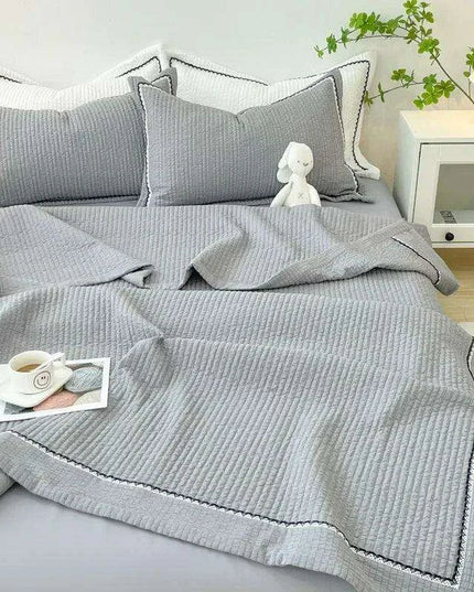Elegant French-Style Summer Quilt Set with Bubble Yarn - Skin-Friendly