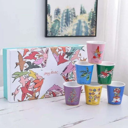 Elegant 6-Piece European Porcelain Coffee Mug Collection