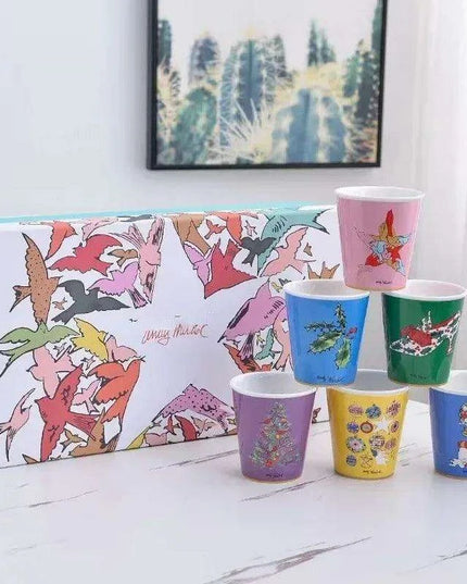 Elegant 6-Piece European Porcelain Coffee Mug Collection