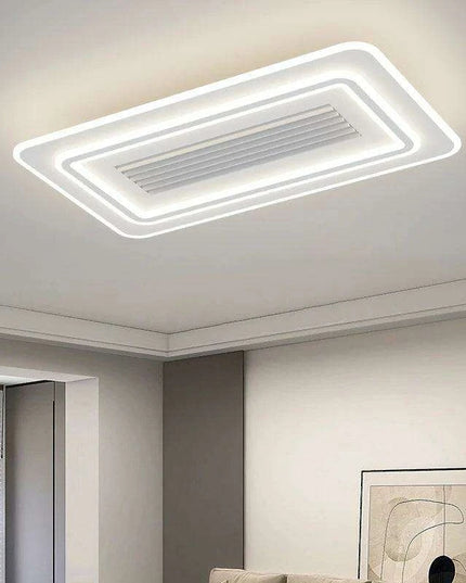 Sleek Bladeless Ceiling Fan with Integrated LED Lighting and Remote Control - Stylish Home Enhancement Solution