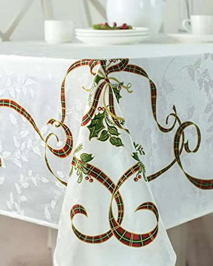 Festive Waterproof Polyester Christmas Lightweight Tablecloth for Holiday Partie