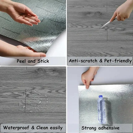 Wood Grain Self-Adhesive Floor & Wall Stickers