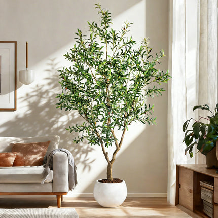 6Ft / 7Ft / 8Ft Large Faux Artificial Olive Tree Lifelike Tall Decorative Plant For Home & Outdoor Decoration 6ft-7ft-8ft-large-faux-artificial-olive-tree-lifelike-tall-decorative-plant-for-home-outdoor-decoration