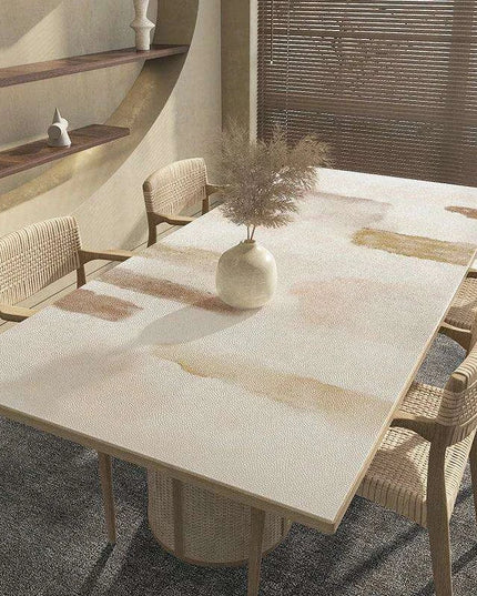 Chic Apricot PVC Leather Table Protector | Versatile and Elegant Dining Essential