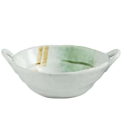 Elevated Dual-Compartment Ceramic Bowl for Ramen, Bibimbap, Soups, and Noodles in Fine Dining Settings