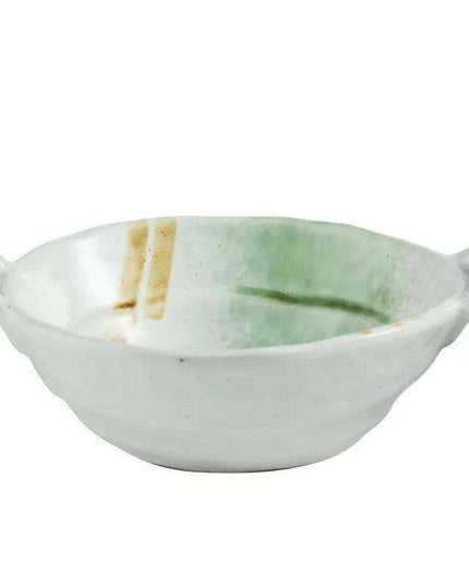 Elevated Dual-Compartment Ceramic Bowl for Ramen, Bibimbap, Soups, and Noodles in Fine Dining Settings