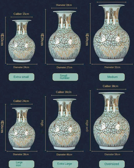 Artisanal Glaze Gold Ceramic Vase