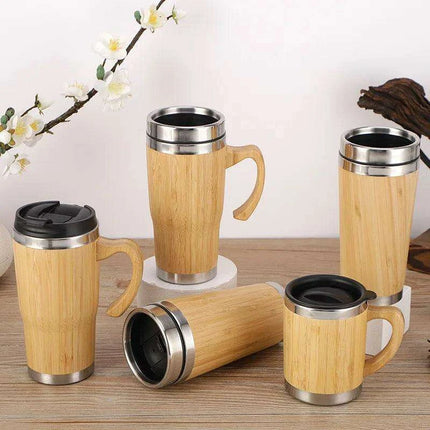 Personalized Eco-Friendly Bamboo Insulated Mug with Temperature Indicator