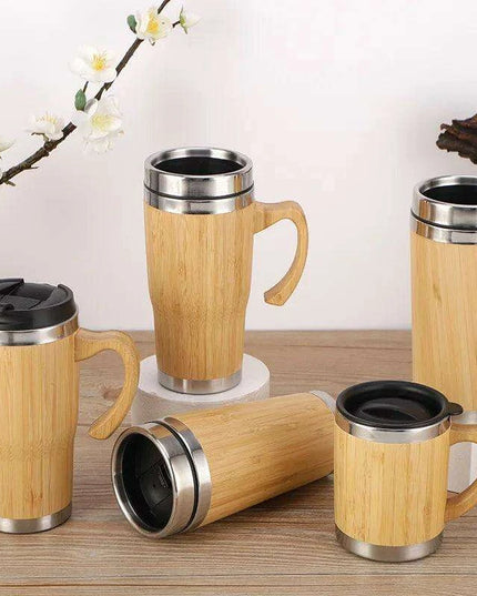 Personalized Eco-Friendly Bamboo Insulated Mug with Temperature Indicator