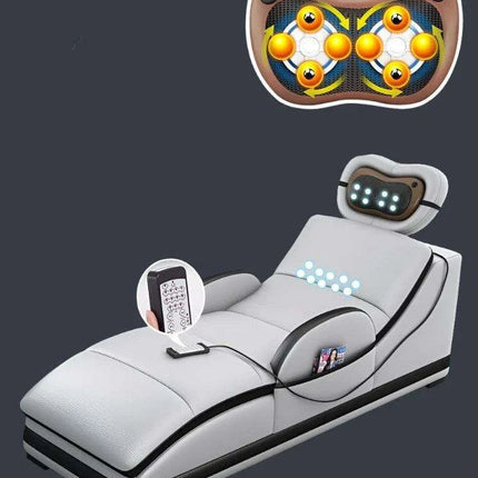 Elegant Italian Leather Bluetooth Sofa Set with Massage Features, Integrated Speaker, Projector, USB Charging Ports, and Convenient Cup Holder - Contemporary Comfort Solution