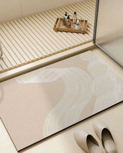Chic Diatomite Bath Mat Set - Stylish Water-Absorbing Toilet Ensemble