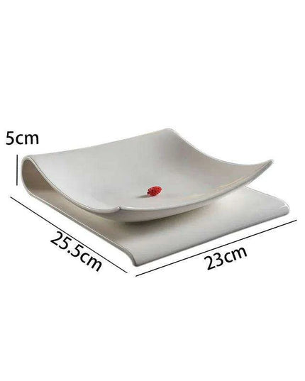 Sleek Space-Saving Ceramic Plate Set for Elegant Entertaining