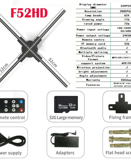 Revolutionary 3D Holographic Advertising Projector - Elevate Your Brand Experience