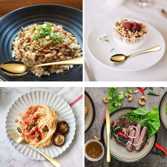 Elegant 84-Piece Gold Cutlery Collection - Transform Your Dining Experience for Every Occasion