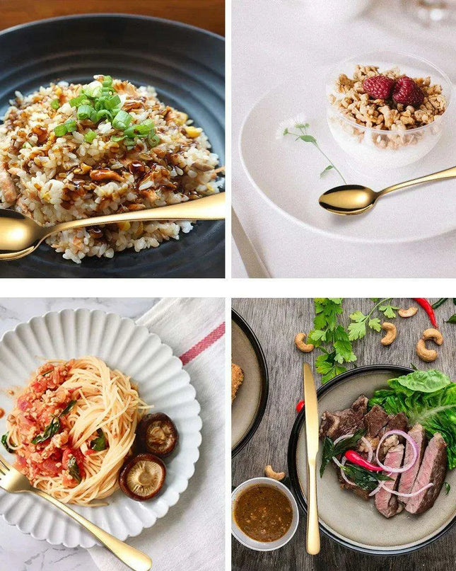 Elegant 84-Piece Gold Cutlery Collection - Transform Your Dining Experience for Every Occasion