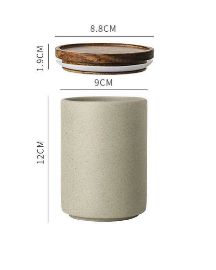 Vintage-Inspired Ceramic Canister Set with Airtight Wooden Lids for Tea and Coffee Storage