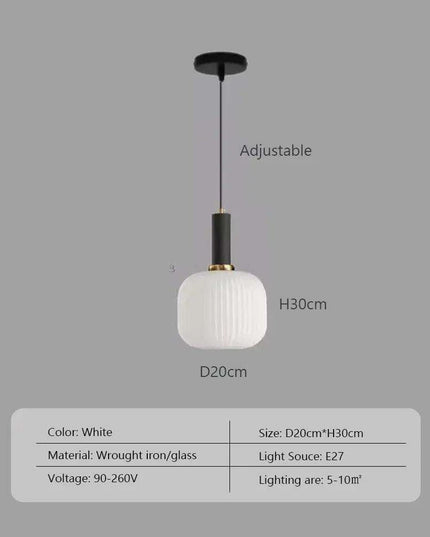 Scandinavian-Inspired Minimalist Glass LED Pendant Lights - Elegant Japanese Design for Home Interiors