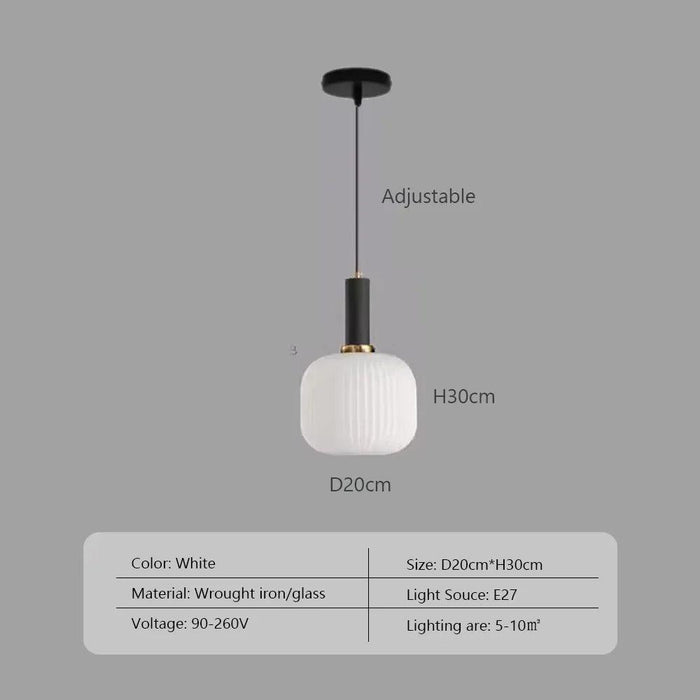 Scandinavian-Inspired Minimalist Glass LED Pendant Lights - Elegant Japanese Design for Home Interiors