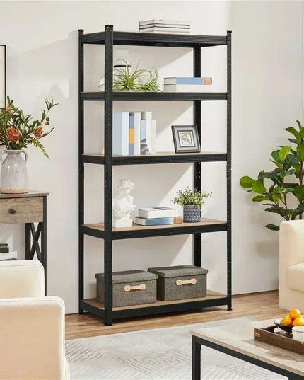 5-Tier Heavy-Duty Adjustable Metal Storage Rack - Versatile Organizer for Home, Garage, and Warehouse by SmileMart