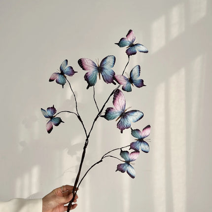 27.6" Faux Butterfly Flower Arrangement with Dried Branches