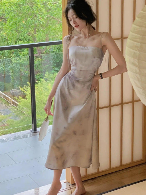 Chic Backless Satin Midi Dress for Women - Ideal for Celebrations, Parties, and Formal Events