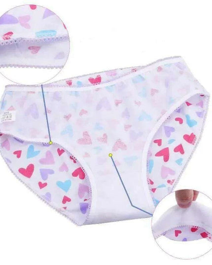 Adorable 12-Pack Cartoon Cotton Briefs for Little Girls - Comfy Underwear for Ages 1-12