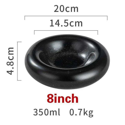 Artisan Japanese Ceramic Dinner Plates Set with Unique Artistic Patterns for Gourmet Dining