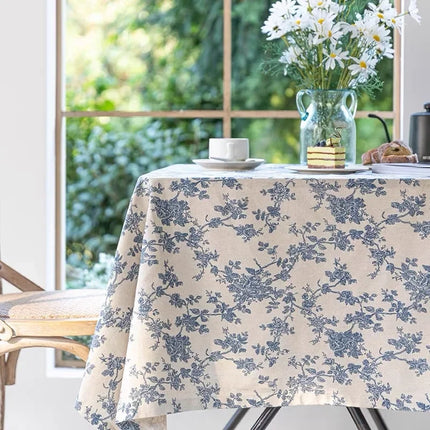 Floral Lace Trim Tablecloth – Polyester, 3 Colourways, 11 Sizes