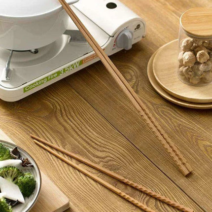 Elegant Extra Long Beech Wood Chopsticks for Noodles and Fried Treats