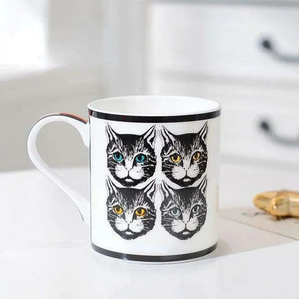 Charming European Ceramic Mug Set with Lid - Elegant Gift Box for a Delightful Drinking Experience