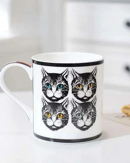 Charming European Ceramic Mug Set with Lid - Elegant Gift Box for a Delightful Drinking Experience