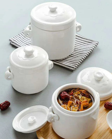 Innovative Double-Lid Ceramic Stew Pot for Flavorful Cooking and Easy Cleanup