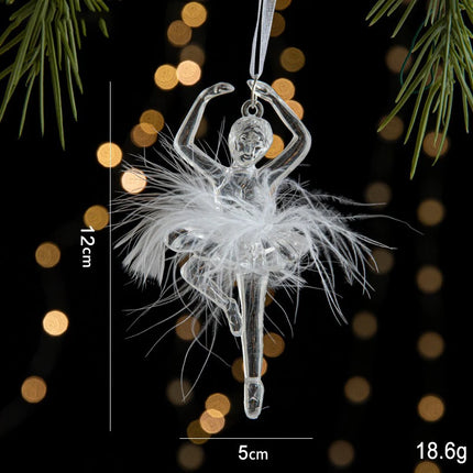 Transparent Acrylic Ice Crystal Tree Pendant – Christmas Ornament