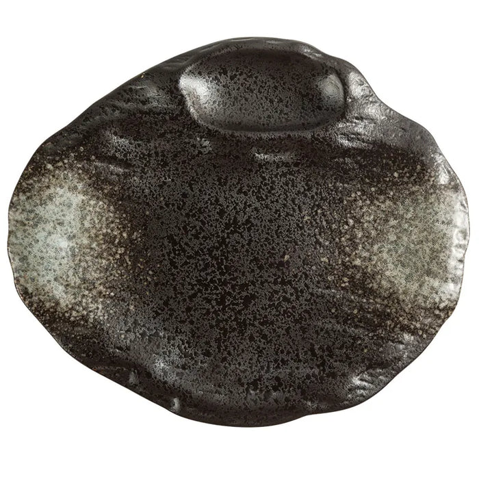 Japanese Artisanal Ceramic Irregular Plate for Elegant Dining