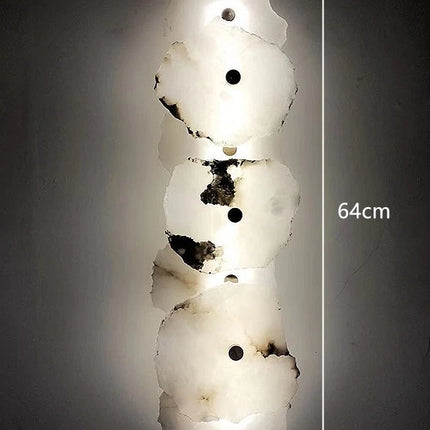 Natural Marble LED Wall Lamp — Copper Luxury Sconce, 1–9 Marble Shades