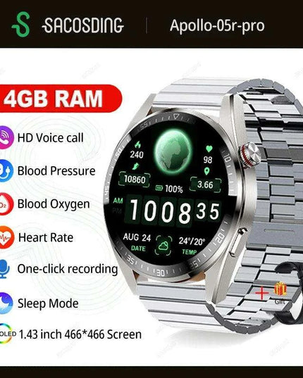 Advanced AMOLED Smartwatch with Bluetooth Calling, Health Tracking, and Multi-Sport Modes for iOS & Android