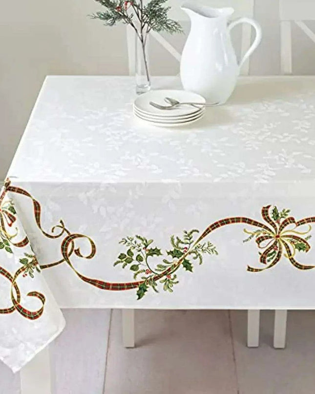 Festive Waterproof Polyester Christmas Lightweight Tablecloth for Holiday Partie