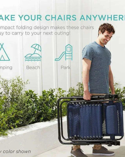 Luxury Zero Gravity Lounge Chairs Set with Accessories in Elegant Black