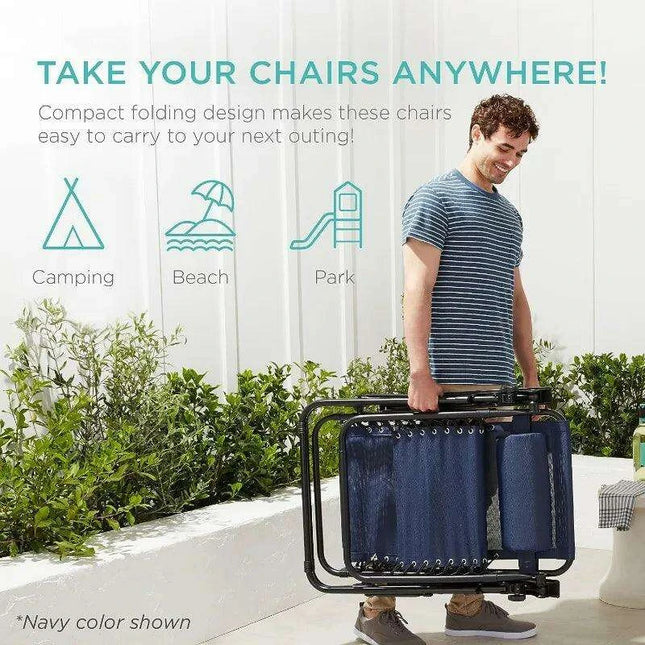 Luxury Zero Gravity Lounge Chairs Set with Accessories in Elegant Black