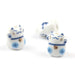 Whimsical Lucky Cat Ceramic Beads Set for Unique Jewelry Creations - 4 Pieces (13x14mm)