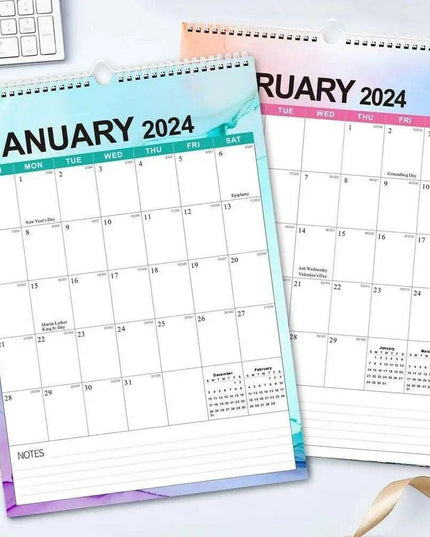 2024 Executive Spiral Bound Desk Calendar and Weekly Planner for Optimal Time Management