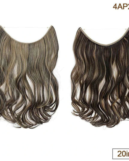 20-Inch Versatile Adjustable Invisible Wire Hair Extensions - Curly and Sleek Options