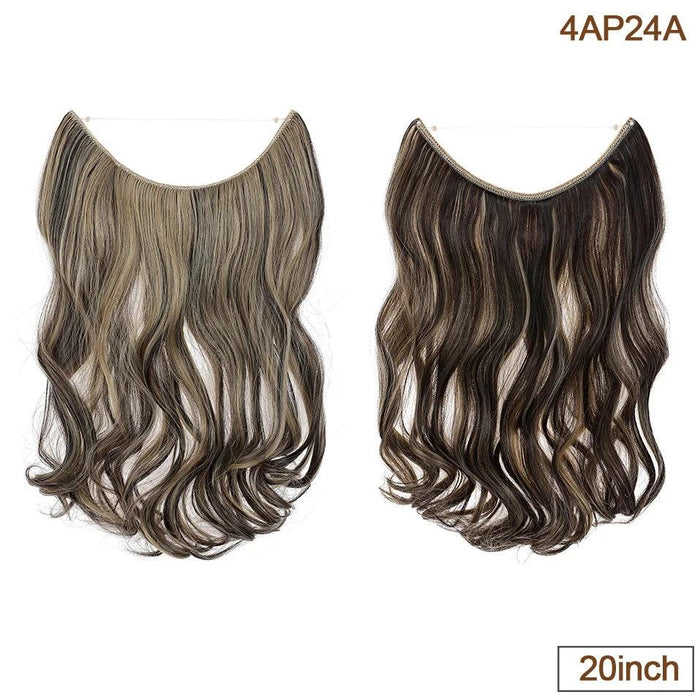 20-Inch Versatile Adjustable Invisible Wire Hair Extensions - Curly and Sleek Options