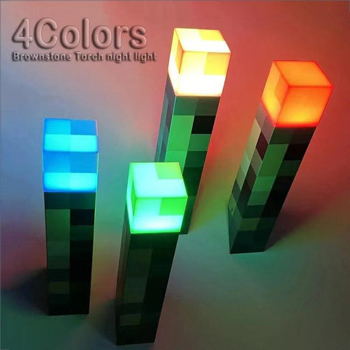 Playful Brownstone Cartoon LED Rechargeable Night Light Torch for Kids - 11-Inch with 4 Color Options