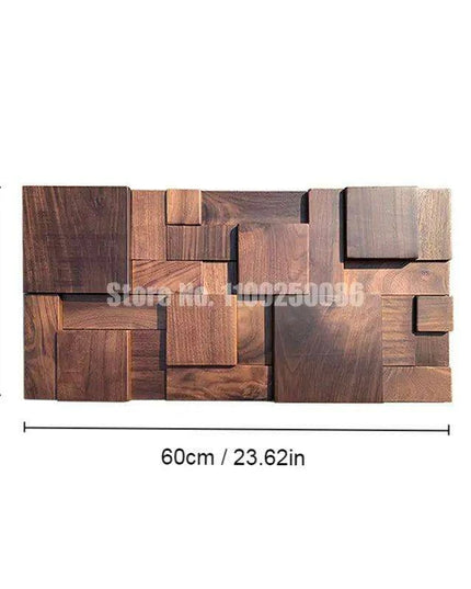 Nordic Black Walnut 3D Decorative Wall Mosaic - Stylish Wood Art for Home and Office Spaces