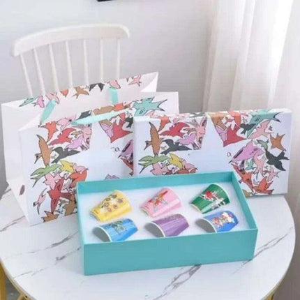 Elegant 6-Piece European Porcelain Coffee Mug Collection