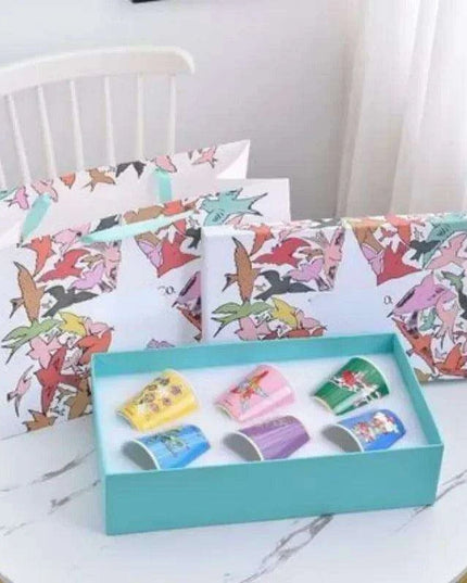 Elegant 6-Piece European Porcelain Coffee Mug Collection