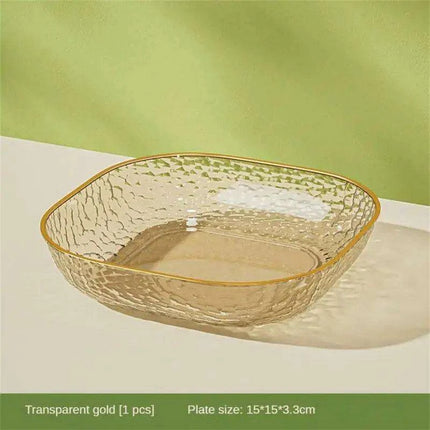 Chic Clear Serving Tray with Holder - Ideal for Elegant Salads and Snacks