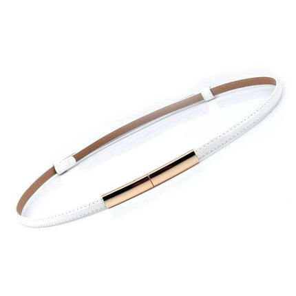 Colorful Women's Leather Belt with Elegant Gold Buckle - Perfect Accessory for Any Outfit