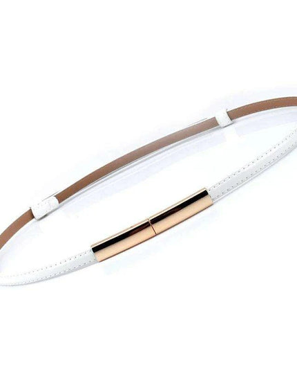 Colorful Women's Leather Belt with Elegant Gold Buckle - Perfect Accessory for Any Outfit
